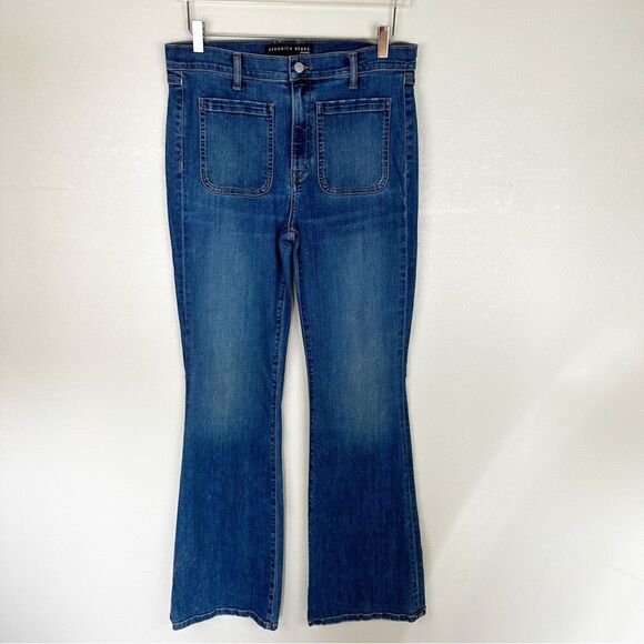 Veronica Beard Flare Pocket Jeans Florence High Rise Denim Size 32 - Picture 1 of 9